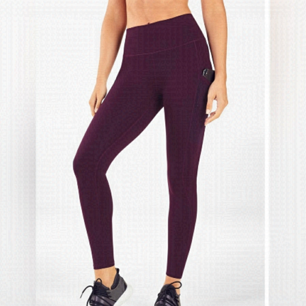 POWERHOLD by Fabletics Maroon High Rise Leggings US S